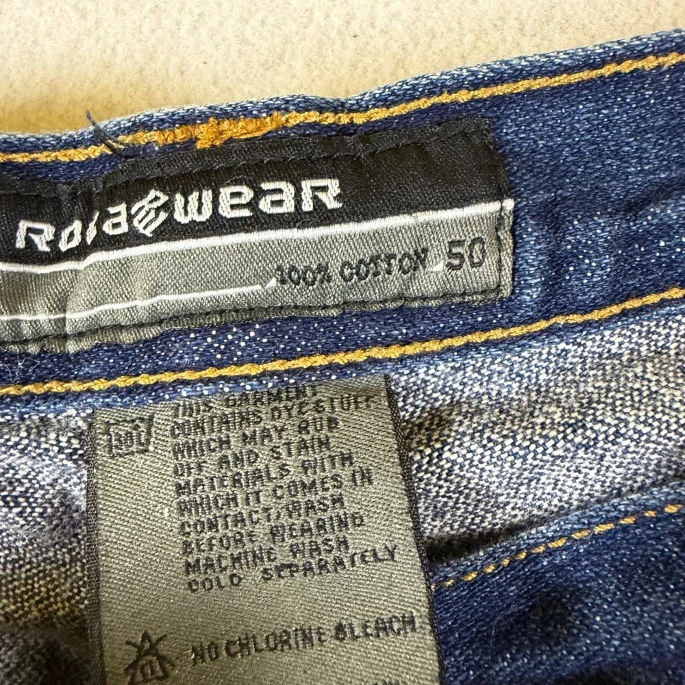 Rocawear Mens Denim Carpenter Shorts Dark Wash Blue Baggy Hip Hop Y2K Size 50